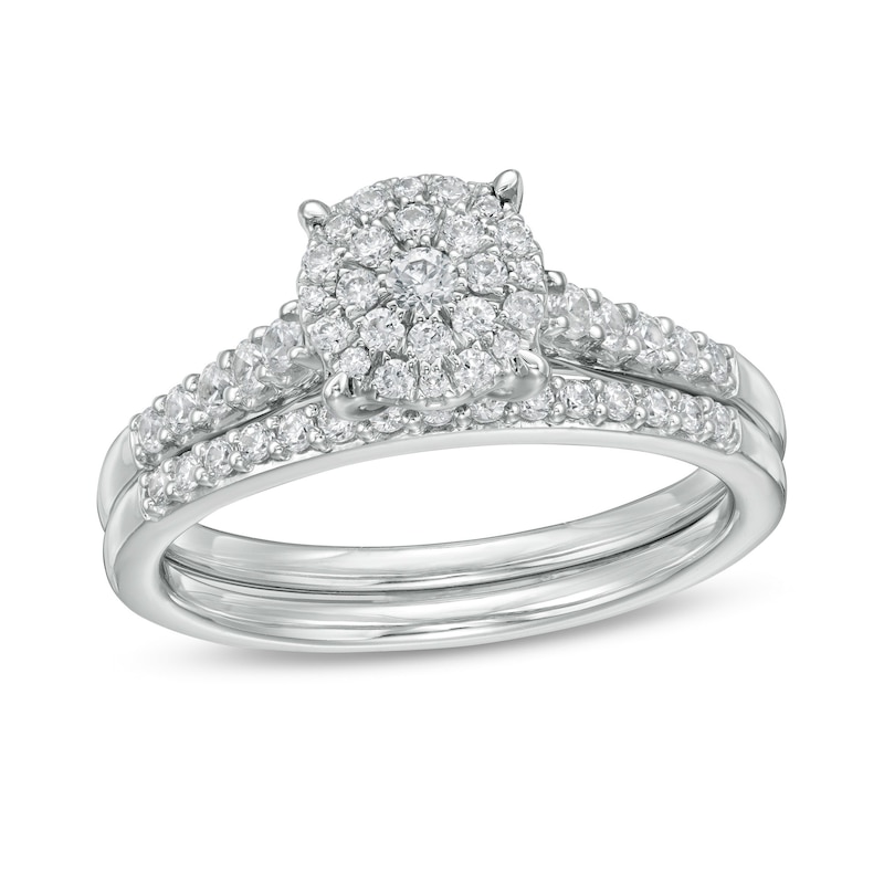 1/2 CT. T.W. Composite Diamond Bridal Set in 10K White Gold