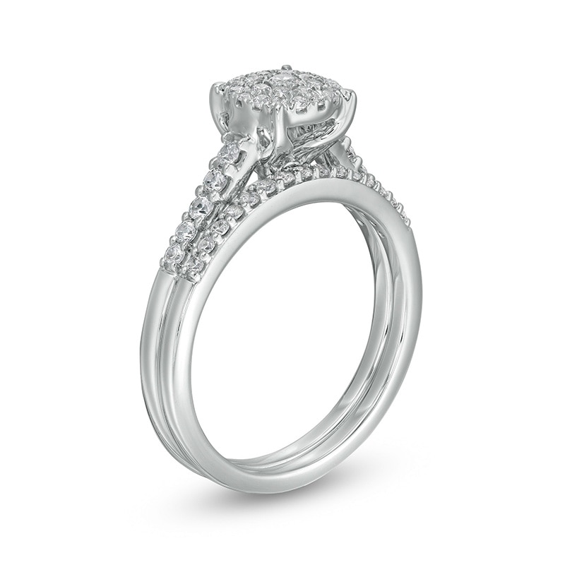 1/2 CT. T.W. Composite Diamond Bridal Set in 10K White Gold