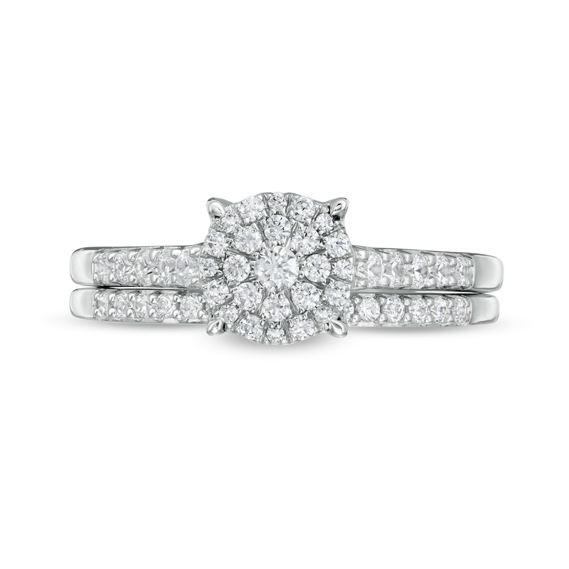 Main Image 4 of 1/2 CT. T.W. Composite Diamond Bridal Set in 10K White Gold