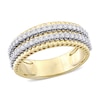 Thumbnail Image 0 of 1/2 CT. T.W. Diamond Double Row Ribbed Anniversary Ring in 14K Gold
