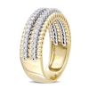 Thumbnail Image 2 of 1/2 CT. T.W. Diamond Double Row Ribbed Anniversary Ring in 14K Gold