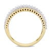 Thumbnail Image 4 of 1/2 CT. T.W. Diamond Double Row Ribbed Anniversary Ring in 14K Gold