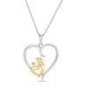 Thumbnail Image 0 of 1/20 CT. T.W. Diamond Motherly Love Heart Pendant in Sterling Silver and 14K Gold Plate