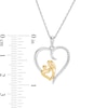 Thumbnail Image 2 of 1/20 CT. T.W. Diamond Motherly Love Heart Pendant in Sterling Silver and 14K Gold Plate