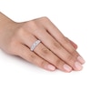 Thumbnail Image 1 of 1/4 CT. T.W. Diamond Beaded Five Stone Split Shank Anniversary Ring in 10K White Gold