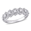 Thumbnail Image 0 of 1/2 CT. T.W. Diamond Seven Stone Scallop Wave Anniversary Ring in 10K White Gold