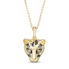 Thumbnail Image 0 of Wonder Woman™ Collection 1/20 CT. T.W. Champagne Diamond Cheetah Pendant in 10K Gold and Black Rhodium