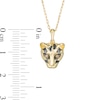 Thumbnail Image 2 of Wonder Woman™ Collection 1/20 CT. T.W. Champagne Diamond Cheetah Pendant in 10K Gold and Black Rhodium