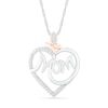 Thumbnail Image 1 of 1/8 CT. T.W. Diamond Heart with "Mom" Pendant in Sterling Silver and 10K Rose Gold