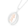 Thumbnail Image 2 of 1/10 CT. T.W. Diamond Linear "MOM" Open Circle Pendant in Sterling Silver and 10K Rose Gold