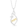 Thumbnail Image 1 of 1/15 CT. T.W. Diamond Open Flame "MOM" with Butterfly Pendant in Sterling Silver and 14K Gold Plate