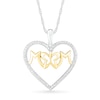Thumbnail Image 1 of 1/6 CT. T.W. Diamond "MOM" with Butterfly Heart Pendant in Sterling Silver and 14K Gold Plate