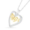 Thumbnail Image 2 of 1/6 CT. T.W. Diamond "MOM" with Butterfly Heart Pendant in Sterling Silver and 14K Gold Plate