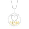 Thumbnail Image 1 of 1/20 CT. T.W. Diamond Heart "MOM" Circle Pendant in Sterling Silver and 14K Gold Plate