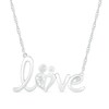 Thumbnail Image 1 of Diamond Accent Cursive Motherly "love" Necklace in Sterling Silver