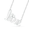 Thumbnail Image 2 of Diamond Accent Cursive Motherly "love" Necklace in Sterling Silver