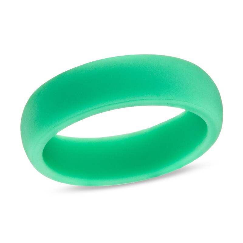 Main Image 1 of 6.0mm Comfort-Fit Wedding Band in Green Silicone