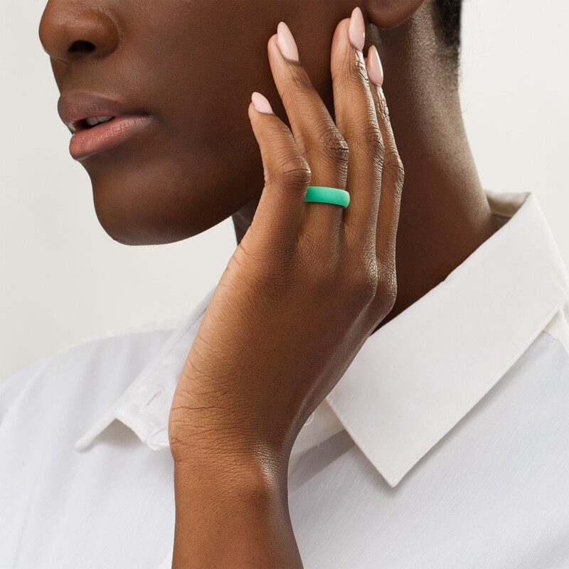 Main Image 2 of 6.0mm Comfort-Fit Wedding Band in Green Silicone