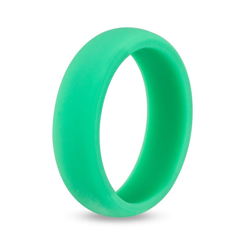 Main Image 3 of 6.0mm Comfort-Fit Wedding Band in Green Silicone
