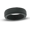 Thumbnail Image 1 of Men's 7.0mm Stepped Edge Comfort-Fit Wedding Band in Grey Silicone