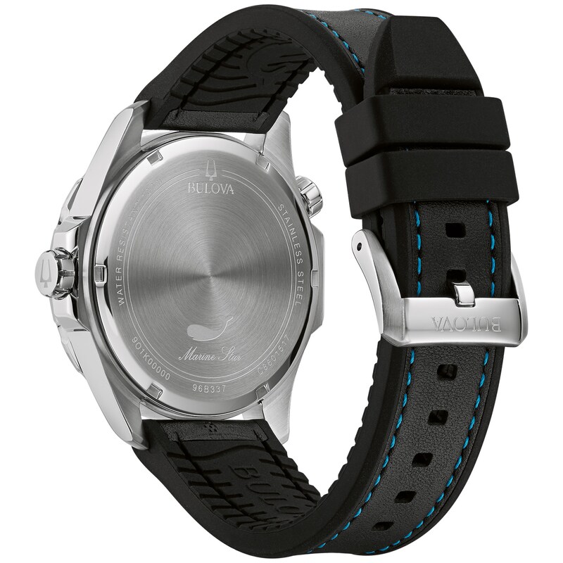 Men's Bulova Marine Star Watch with Black Dial (Model: 96B337)