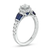 Thumbnail Image 3 of Vera Wang Love Collection 3/4 CT. T.W. Diamond Frame and Blue Sapphire Engagement Ring in 14K White Gold