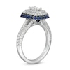 Thumbnail Image 3 of Vera Wang Love Collection 1 CT. T.W. Oval Diamond and Blue Sapphire Triple Frame Engagement Ring in 14K White Gold