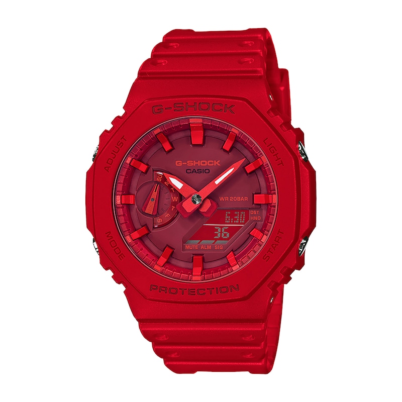 løn Stedord Held og lykke Men's Casio G-Shock Classic Red Resin Strap Watch with Red Dial (Model:  GA2100-4A) | Zales Outlet