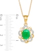 Thumbnail Image 3 of Oval Emerald and White Topaz Twist Frame Drop Pendant in Sterling Silver with 14K Gold Plate