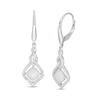 Thumbnail Image 1 of 6.0mm Cushion-Cut Lab-Created Opal and White Sapphire Cascading Open Flame Drop Earrings in Sterling Silver