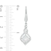 Thumbnail Image 3 of 6.0mm Cushion-Cut Lab-Created Opal and White Sapphire Cascading Open Flame Drop Earrings in Sterling Silver