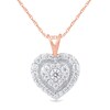 Thumbnail Image 0 of 1/2 CT. T.W. Composite Diamond Frame Heart Pendant in 10K Rose Gold