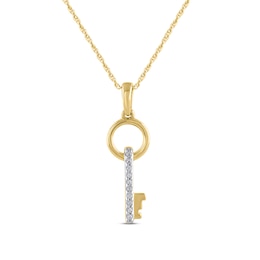 1/20 CT. T.W. Diamond Key Pendant in 10K Gold