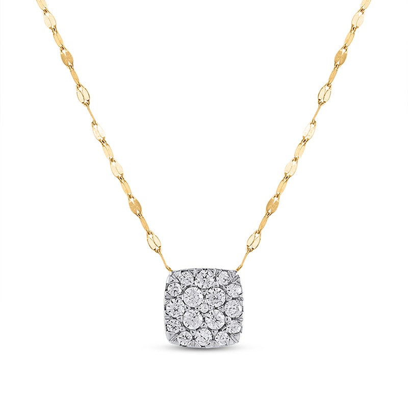 Main Image 1 of 1/5 CT. T.W. Composite Diamond Cushion Necklace in 10K White Gold