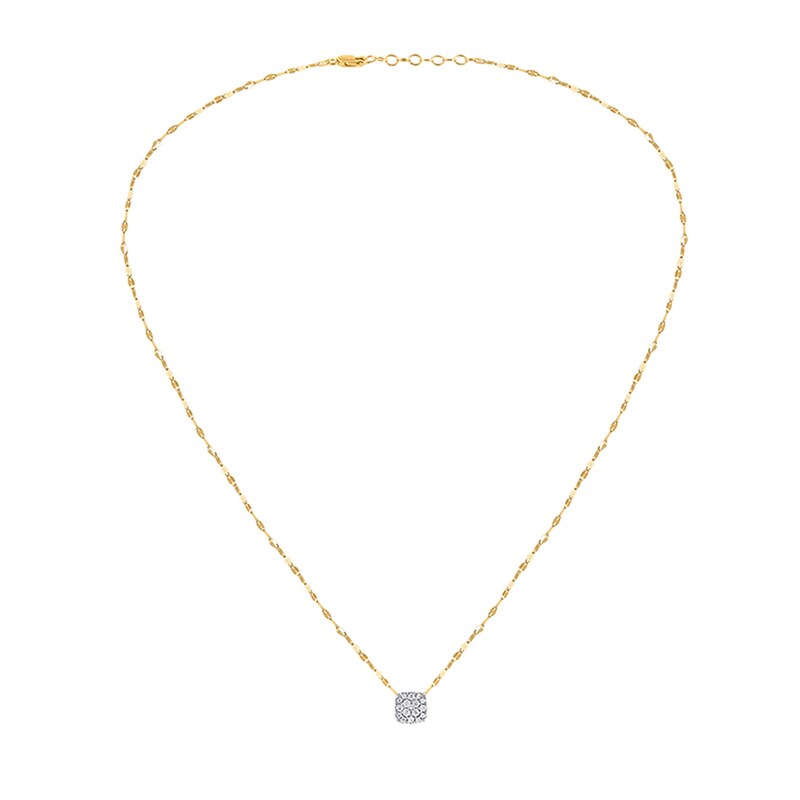Main Image 2 of 1/5 CT. T.W. Composite Diamond Cushion Necklace in 10K White Gold