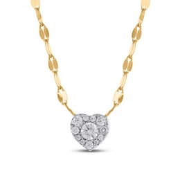 1/5 CT. T.W. Composite Diamond Heart Necklace in 10K White Gold