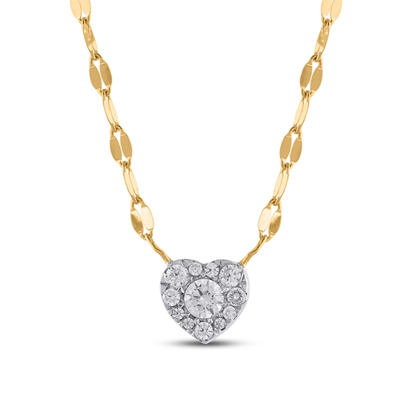 1/5 CT. T.W. Composite Diamond Heart Necklace in 10K White Gold
