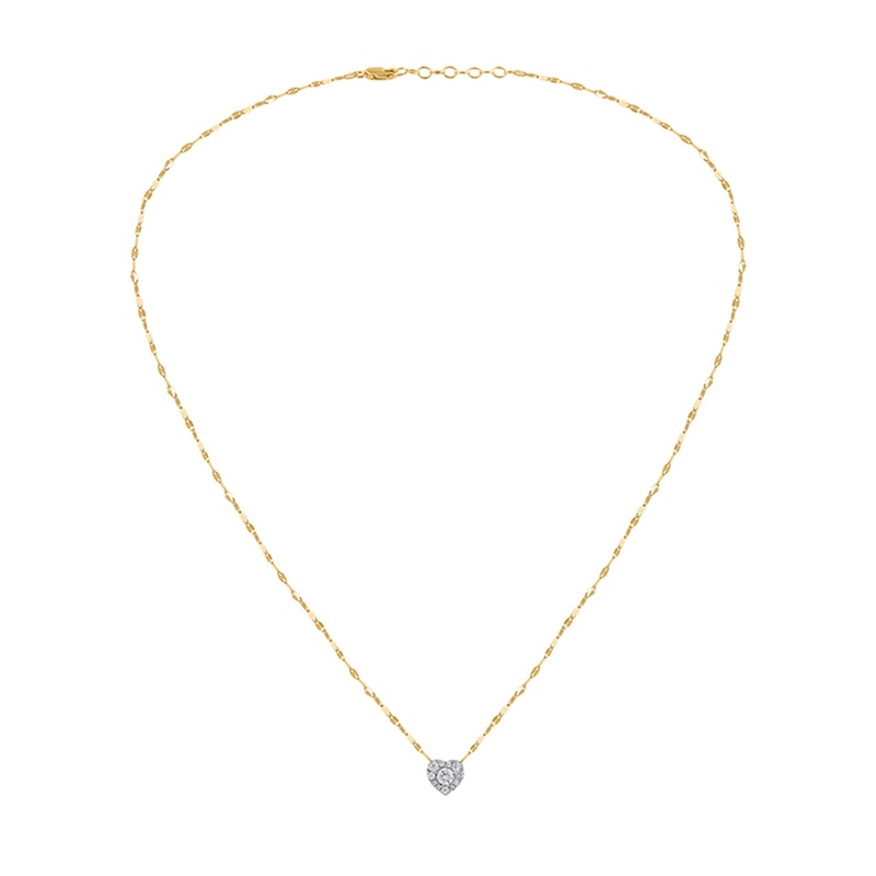 Main Image 2 of 1/5 CT. T.W. Composite Diamond Heart Necklace in 10K White Gold