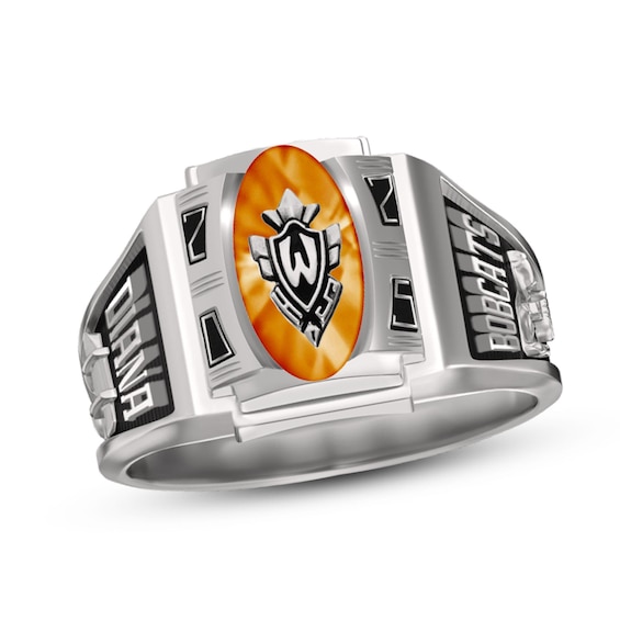 Simulated Oval Birthstone High School Class Ring by ArtCarved (1