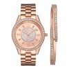 Thumbnail Image 1 of JBW Mondrian 1/6 CT. T.W. Diamond And Crystal Accent 18K Rose Gold Plate Watch and Bangle Set (Model: J6303-SetC)