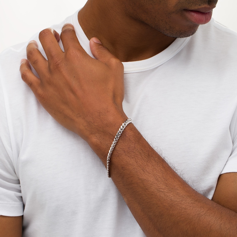 Main Image 2 of Vera Wang Men 6.2mm Cuban Link Chain Bracelet in Solid Sterling Silver  - 8.5"