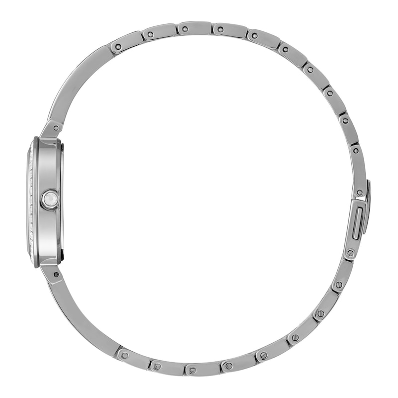 Main Image 2 of Ladies' Citizen Eco-Drive® Silhouette Crystal Accent Bangle Watch with Mother-of-Pearl Dial (Model: EM0860-51D)