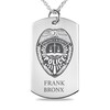 Thumbnail Image 1 of Engravable Police Shield Dog Tag Pendant in Sterling Silver (1-6 Lines) - 22"