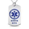 Thumbnail Image 1 of Engravable Medic Dog Tag Pendant in Sterling Silver (1-6 Lines) - 22"