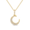 Thumbnail Image 1 of 1/10 CT. T.W. Diamond Crescent Moon Pendant in 10K Gold