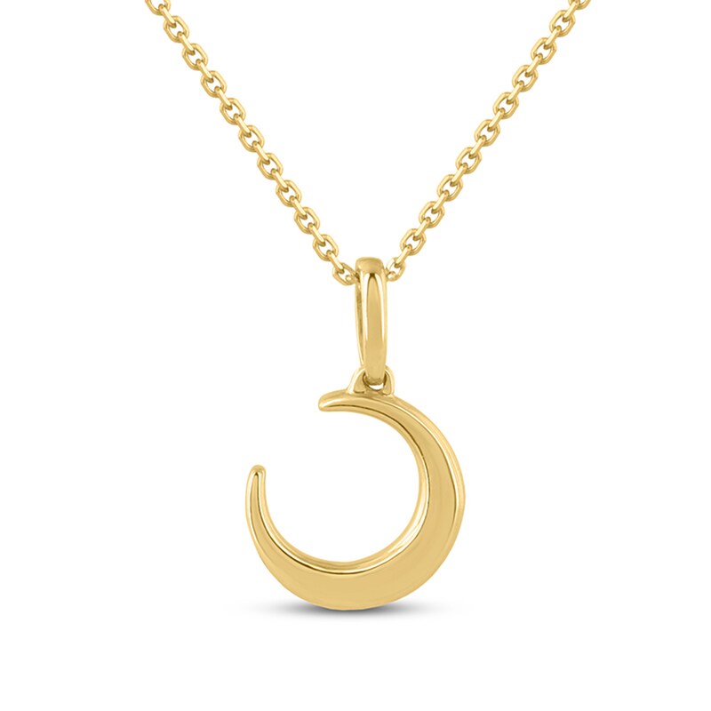 Main Image 2 of 1/10 CT. T.W. Diamond Crescent Moon Pendant in 10K Gold