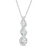 Thumbnail Image 1 of Diamond Accent Linear Three Stone Cascading Infinity Pendant in Sterling Silver