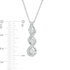 Thumbnail Image 3 of Diamond Accent Linear Three Stone Cascading Infinity Pendant in Sterling Silver