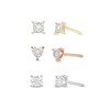 1/5 CT. T.W. Diamond Three Pair Solitaire Stud Earrings Set in 10K Tri-Tone Gold (J/I3)