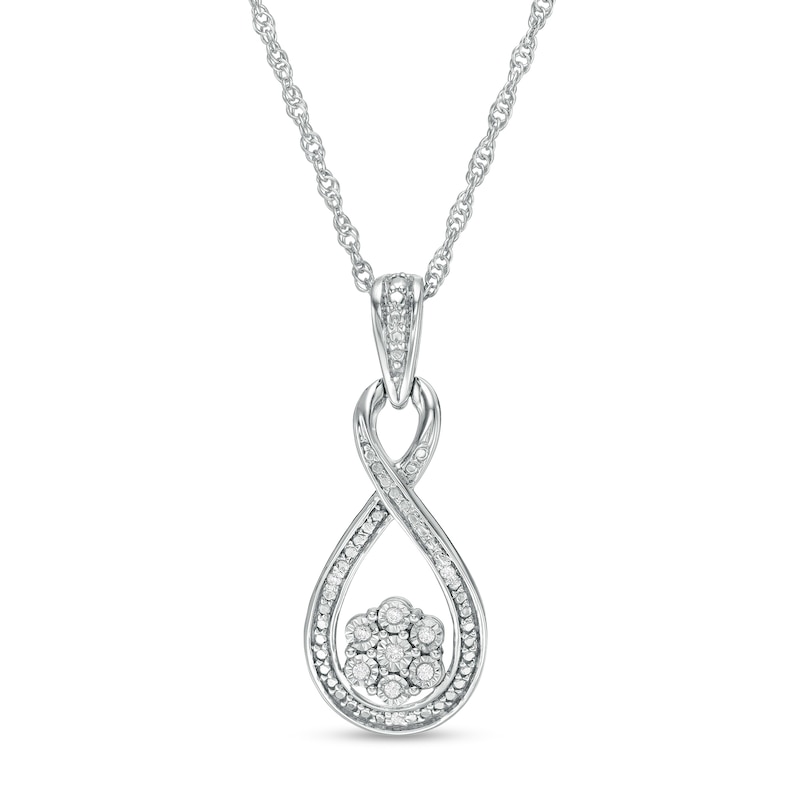 Composite Diamond Accent Infinity Pendant in Sterling Silver